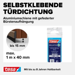 Türdichtschiene 'Insulation' für unebene Böden braun 100 x 4 cm