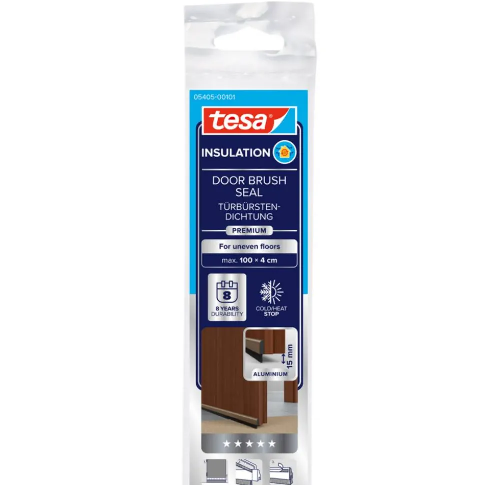 Türdichtschiene 'Insulation' für unebene Böden braun 100 x 4 cm