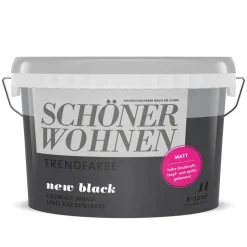 Trendfarbe 'New Black' schwarz matt 1 l