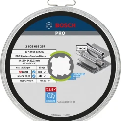 Trennscheiben-Set 'PRO Stainless Steel and Metal X-Lock' Ø 125 mm 10-teilig