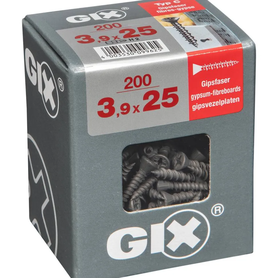 Trockenbauschraube 'Gix-C' PH2 Ø 3,9 x 25 mm 200 Stück