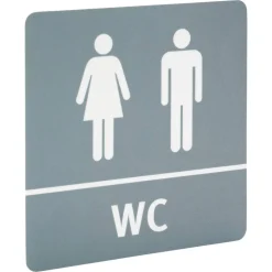Türschild selbsthaftend "Männer + Frauen" grau
