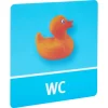 Türschild selbsthaftend "WC-Ente" blau