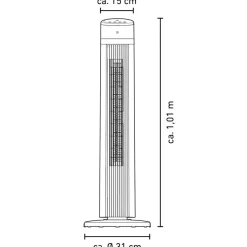 Turmventilator weiß Ø 31 x 101 cm