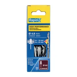 Universal-Blindniete Ø 4,8 x 25 mm 50 Stück inkl. Bohrer