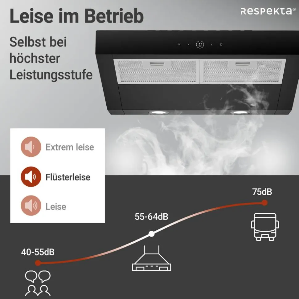 Unterbauhaube 'CH12060S-21' Edelstahl schwarz 60 cm