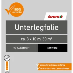 Unterlegfolie Polyethylen 200 g/m² schwarz 3 x 10 m
