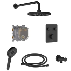 Unterputz-Duschsystem 'Aquatronic' schwarz matt 160 cm