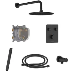 Unterputz-Duschsystem 'Aquatronic' schwarz matt 160 cm