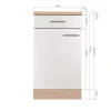 Unterschrank 'Merle' mit Schublade weiß/eichefarben 50 x 84,8 x 60 cm