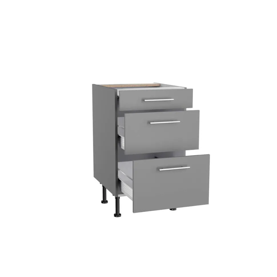 Unterschrank mit 3 Auszügen 'OPTIkomfort Mats825' basaltgrau 50 x 87 x 58,4 cm