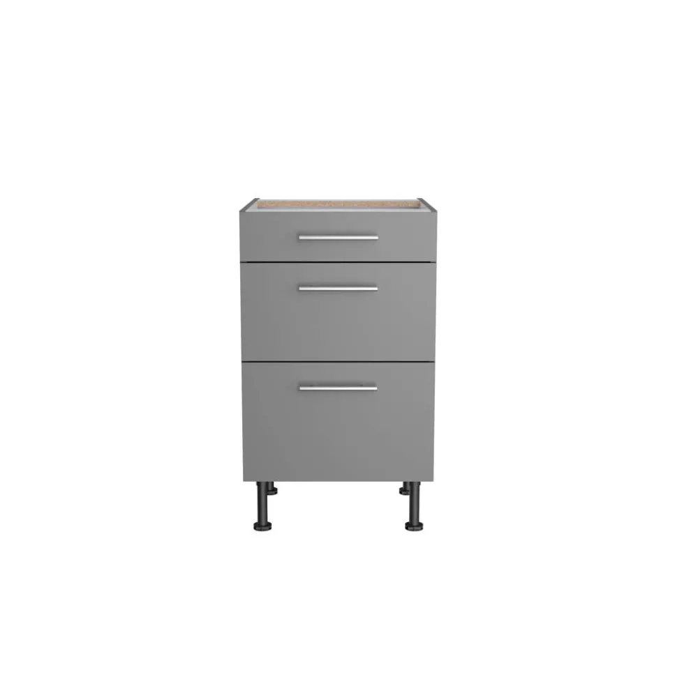 Unterschrank mit 3 Auszügen 'OPTIkomfort Mats825' basaltgrau 50 x 87 x 58,4 cm