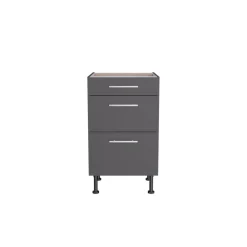 Unterschrank mit 3 Auszügen 'OPTIkomfort Ingvar420' anthrazit matt 50 x 87 x 58,4 cm