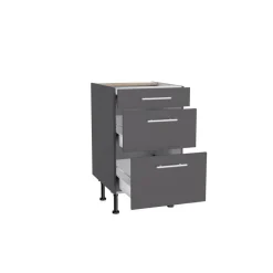 Unterschrank mit 3 Auszügen 'OPTIkomfort Ingvar420' anthrazit matt 50 x 87 x 58,4 cm