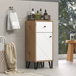 Unterschrank 'Touch' weiß, braun matt 36 x 79 x 29 cm
