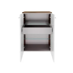 Unterschrank 'Verona' braun, weiß glänzend 60,2 x 82,6 x 32 cm