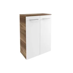 Unterschrank 'Verona' braun, weiß glänzend 60,2 x 82,6 x 32 cm
