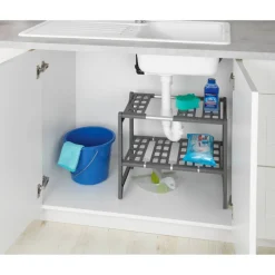 Unterschrankregal 'Flexi' silber matt 44-82 x 39 x 28 cm