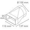 Verbinder Rundrohr auf Flachkanal Ø 100 / 110 x 55 mm