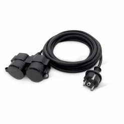 Verlängerungskabel schwarz 10 m IP 44 zwei Steckflächen