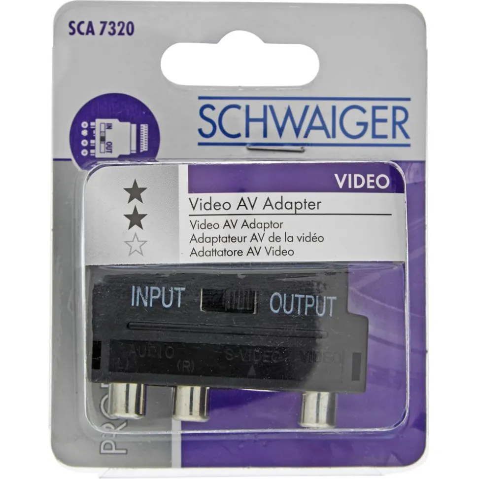 Video-AV-Adapter 3x Cinch/S-VHS/Scart