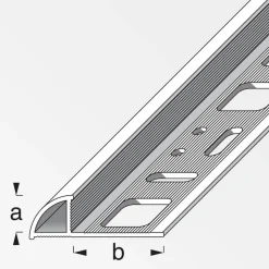 Viertelkreisprofil Aluminium 1000 x 8 x 19,5 mm