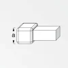 Viertelkreis-Quadrateck silber 1 cm