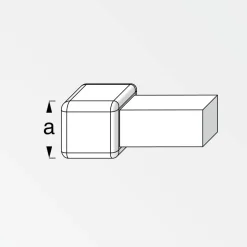 Viertelkreis-Quadrateck silber 1 cm