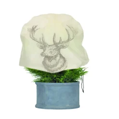 Vlieshaube Hirsch beige 110 x 110 cm