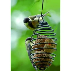 Vogelfutterspender 'Feder' grün 7,5 x 26,5 cm