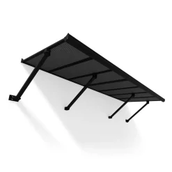 Vordach 'Augustine' schwarz 90,5 x 258 cm Polycarbonat grau