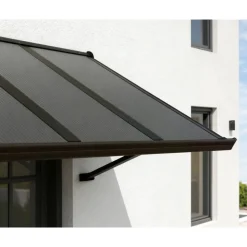 Vordach 'Augustine' schwarz 90,5 x 111 cm Polycarbonat grau