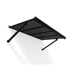 Vordach 'Augustine' schwarz 90,5 x 147 cm Polycarbonat grau