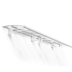 Vordach 'Bordeaux' weiß 139 x 447 cm Polycarbonat transparent