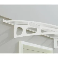 Vordach 'Bordeaux' weiß 139 x 670,5 cm Polycarbonat transparent