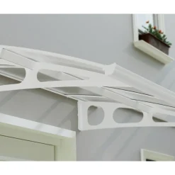 Vordach 'Bordeaux' weiß 139 x 670,5 cm Polycarbonat transparent
