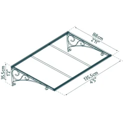 Vordach 'Venus' anthrazit 88 x 135,5 cm Polycarbonat klar