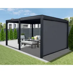 Vorhang für Pergola mit Flachdach anthrazit 281 x 237 x 6,5 cm