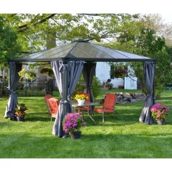 Vorhang-Set dunkelgrau für Pavillon Milano 3 x 4 m