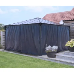 Vorhang-Set dunkelgrau für Pavillon Milano 3 x 4 m/Martinique 3,6 x 5 m