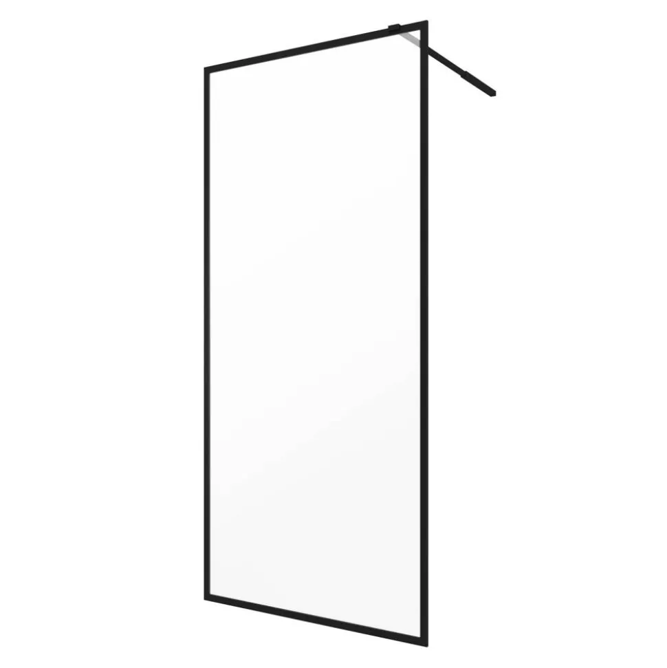 Walk In Duschkabine schwarz 90 x 200 cm