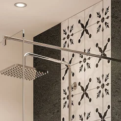 Walk-In Duschwand 'Beta' teilgerahmt, Klarglas chromefarben 120 x 190 cm