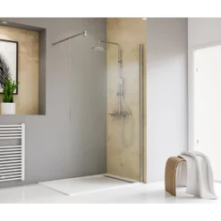Walk-In-Duschwand 'Toura' chromfarben 80 x 200 cm