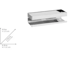 Wandablage 'Turbo-Loc® Genova' Edelstahl glänzend 30 x 10,5 x 8 cm