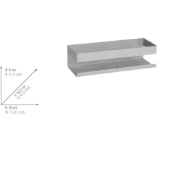 Wandablage 'Turbo-Loc® Genova' Edelstahl matt 30 x 10,5 x 8 cm