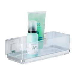 Wandablage 'Vacuum-Loc Quadro' chromfarbend 25,5 x 8,5 x 14 cm
