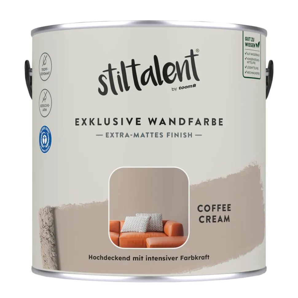 Wandfarbe 'coffee cream' matt 2,5 l