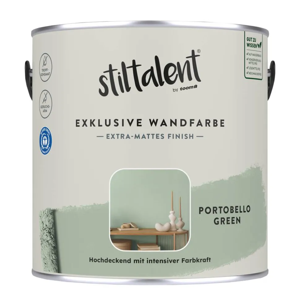 Wandfarbe 'portobello green' matt 2,5 l
