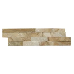 Wandfliese 'Brickstone' Naturstein grau/beige 15 x 55 cm