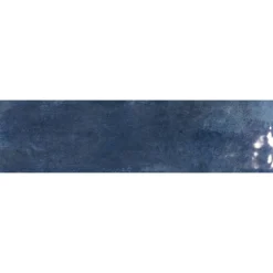 Wandfliese 'Brunei' blau glänzend 6,5 x 25 cm